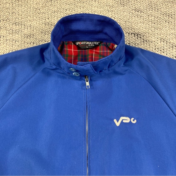 SPORTS MASTER Swing Top Harrington Jacket Mens Large Blue Vintage 80s USA MADE - Picture 5 of 9